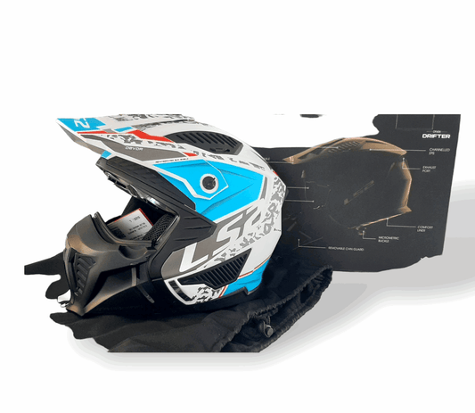 Casco Moto Modulare LS 2 OF606 Drifter Devor bianco blu - Levelbraap - Levelbraap - - - #tag1# - #tag2# - #tag3# - #tag4#