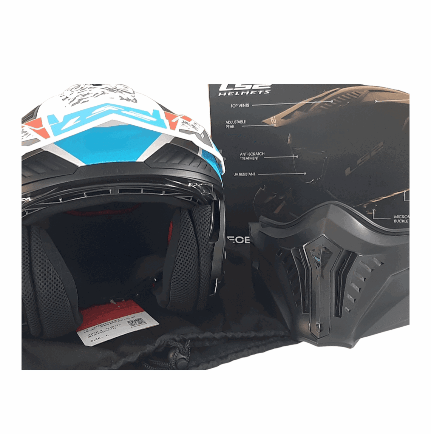 Casco Moto Modulare LS 2 OF606 Drifter Devor bianco blu - Levelbraap - Levelbraap - - - #tag1# - #tag2# - #tag3# - #tag4#