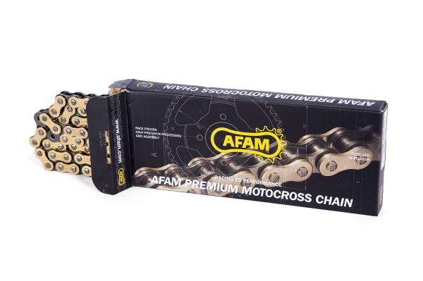 Catena AFAM 520 MR2 118 Maglie Oro/Nero – Catena Moto Rinforzata ad Alte Prestazioni