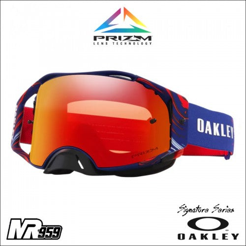 Maschera Motocross/Enduro Oakley Airbrake MX Renaux Signatue - Prizm Torch