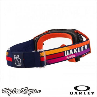 Maschera Motocross/Enduro Oakley Airbrake MX TLD Navy Sunrise - Clear