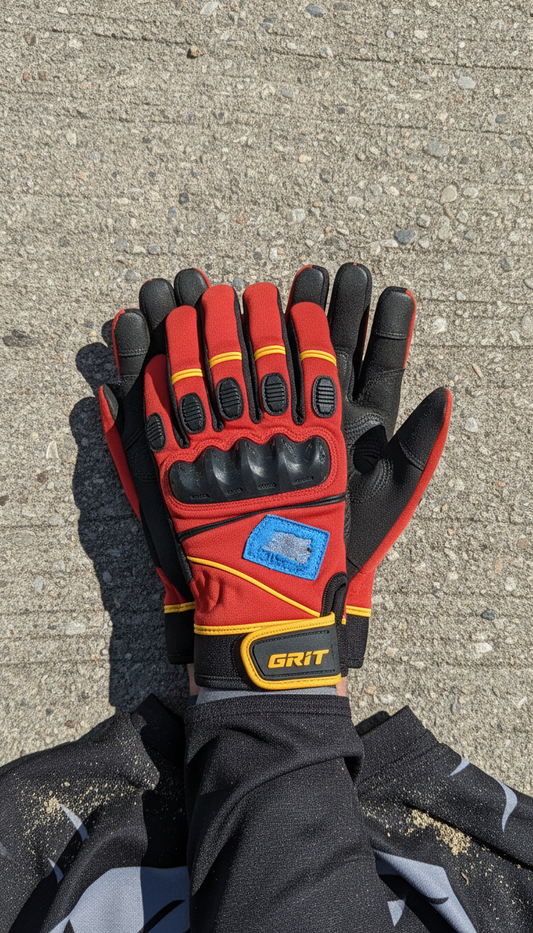 Guanti da guida grit red