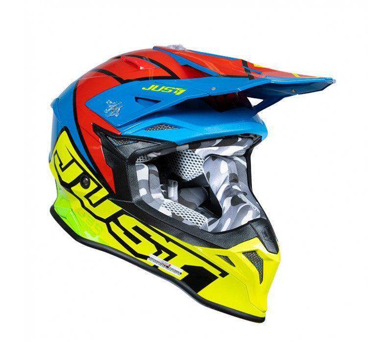 Casco Moto Off Road Just 1 J39  Thruster Giallo fluo-Rosso-blu - Levelbraap - Levelbraap -  -  - #tag1# - #tag2# - #tag3# - #tag4#