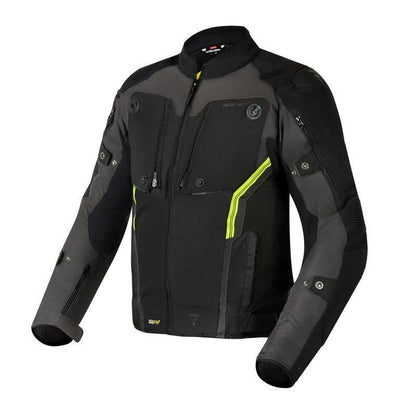 Giacca Moto Rebelhorn Borg in tessuto Nera/Grigio/Giallo Fluo - Levelbraap - Levelbraap -  -  - #tag1# - #tag2# - #tag3# - #tag4#
