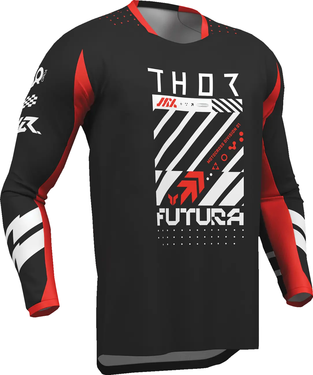 Completo Motocross Thor Launchmode Futura Nero/Rosso Bambino