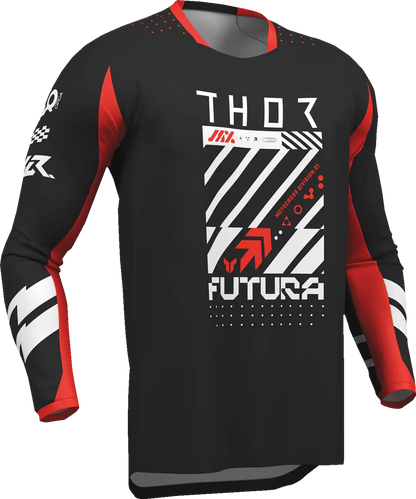 Completo Motocross Thor Launchmode Futura Nero/Rosso Bambino