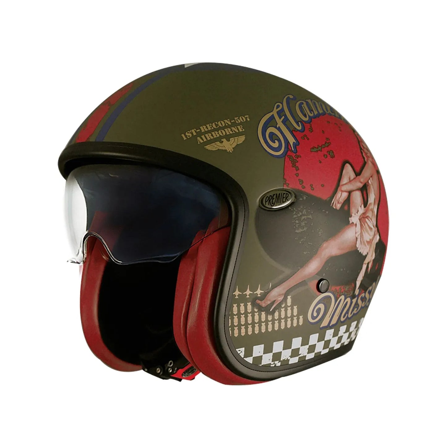 Casco Jet Costum Vintage Premier Pin Up