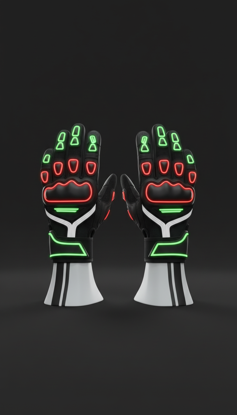Guanti moto elettrici neon con grip extra